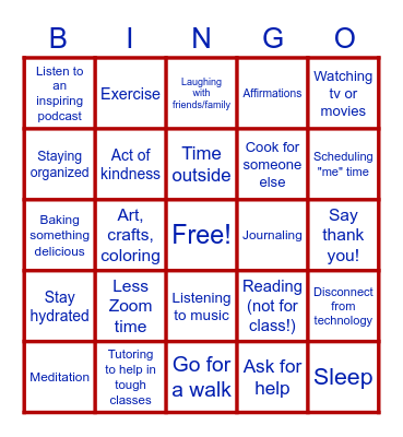 SFC CSTEP Community Check-In Bingo Card