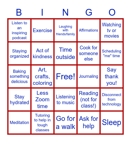 SFC CSTEP Community Check-In Bingo Card