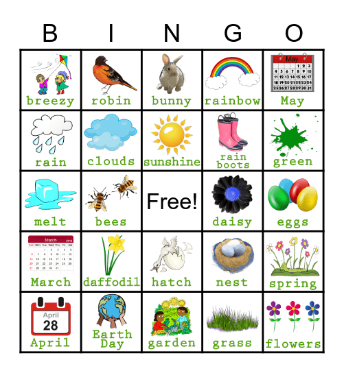 Spring Fling BINGO Card
