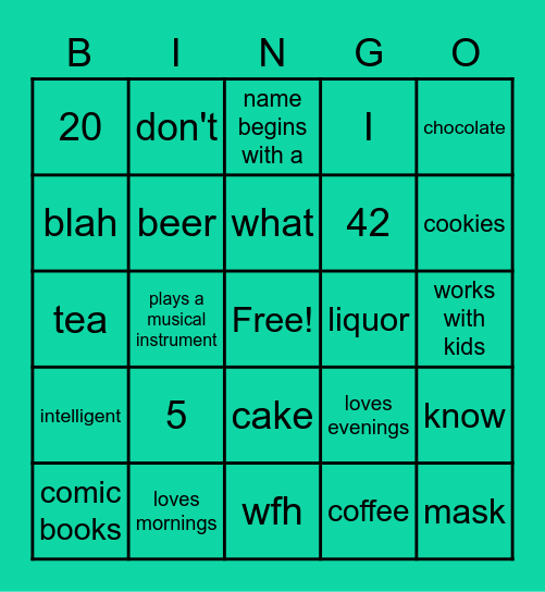 IWB Test Bingo Card
