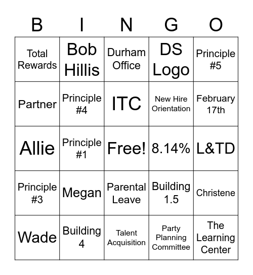 HR - BINGO GAME #2 Bingo Card