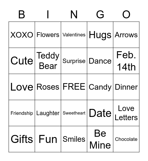 VALENTINES DAY Bingo Card