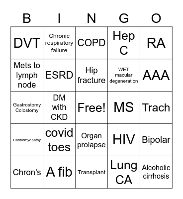 HCC Bingo Card