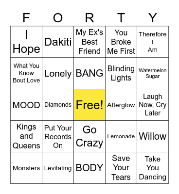 WINTER 2021 TOP Bingo Card