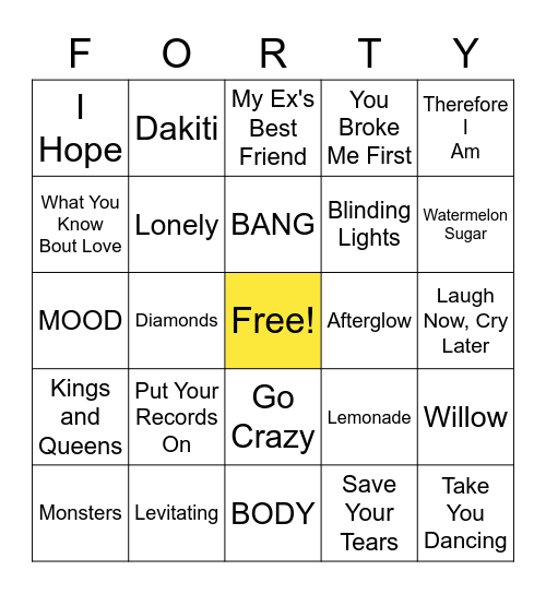 WINTER 2021 TOP Bingo Card