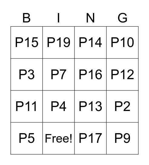 Practice Tip Bingo Card