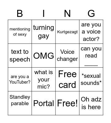ADZ Bingo Card