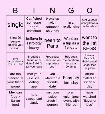 Love & Friendship in the Time of Rona Bingo Card