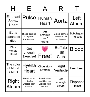 💗HEART BINGO!💗 Bingo Card