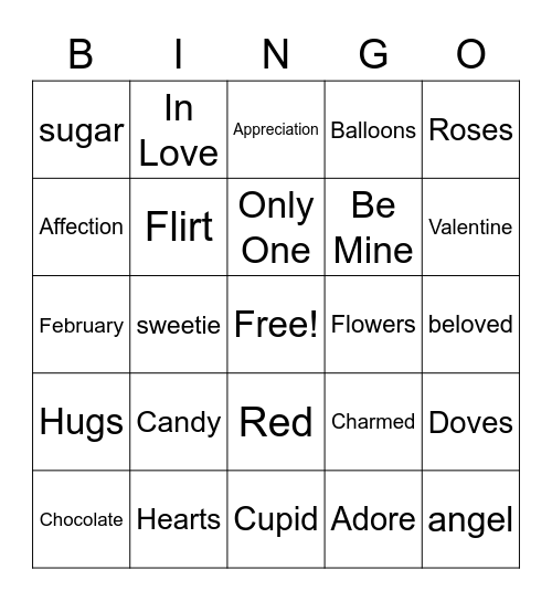 Valentines LLS Bingo Card