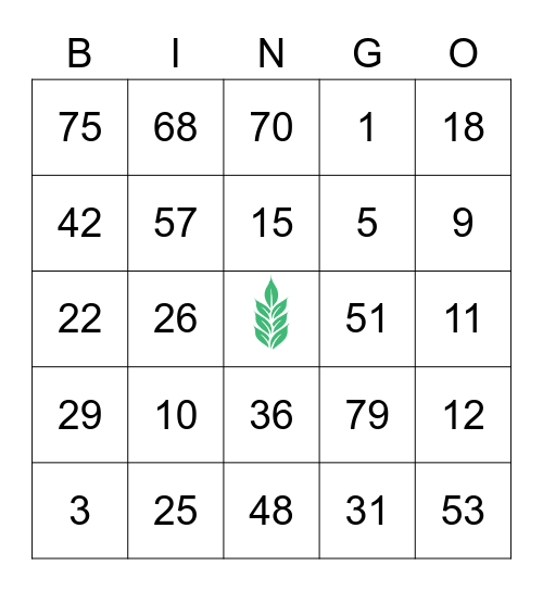Grace Bridge Bingo Card