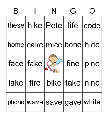 Valentine's Day with Magic-e Bingo Card