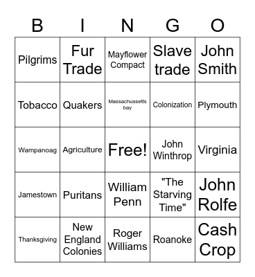 Unit 3 Bingo Card