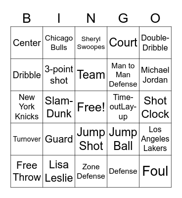 Huffman Basketball Bing Bingo Card