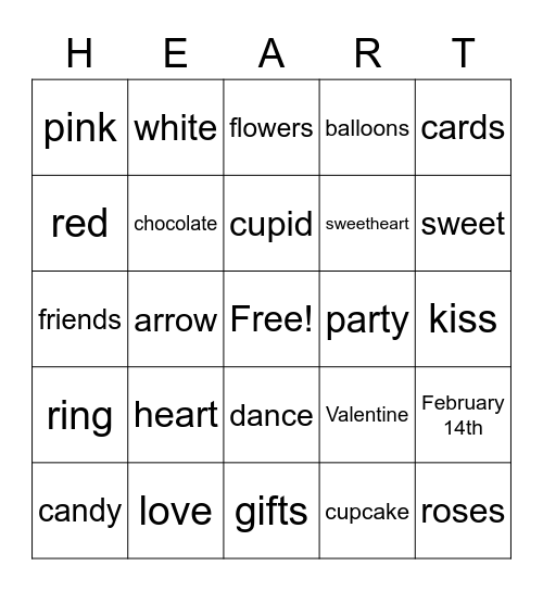 Valentine's Day Bingo Card