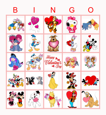 Valentines Day Bingo Card