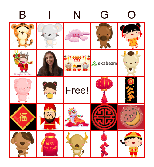 Chinese New Year Bingo Card