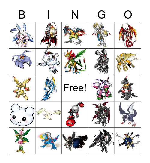 Digimons favoritos Bingo Card
