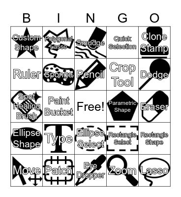 Photopea Tools Bingo Card