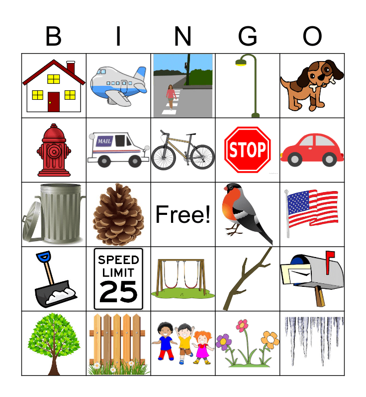 Neighborhood Bingo! Bingo Card