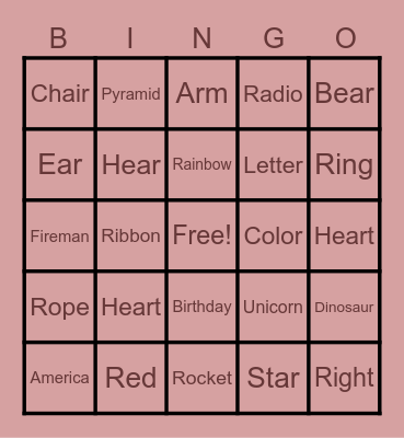 R-Word Bingo Card