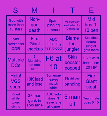 Necro's Season 8 Casual Bingo Card