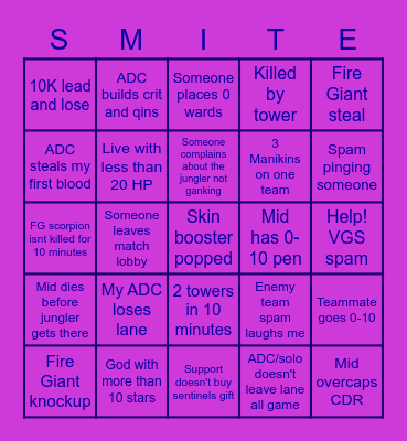 Necro's Season 8 Casual Bingo Card