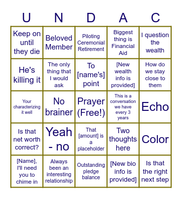 AC Meetings Bingo Card