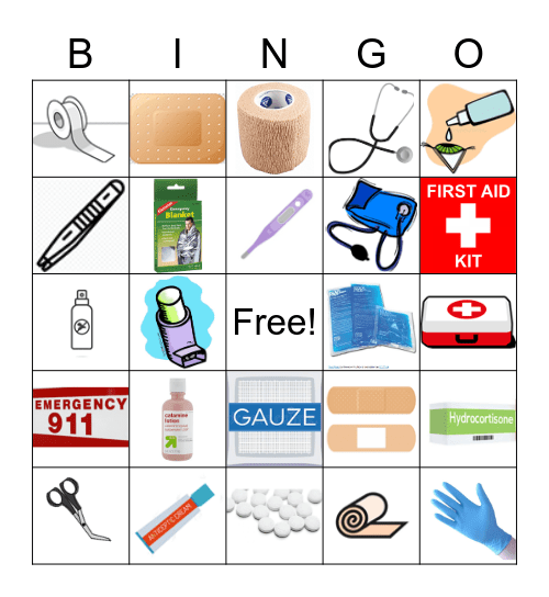 First Aid BINGO Card