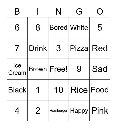 Spanish Bingo Card