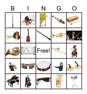 Instruments of the Orchestra Bingo Card