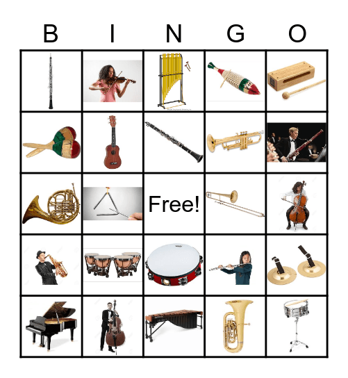 Instruments of the Orchestra Bingo Card