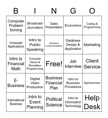 FBLA BINGO Card