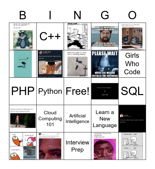 College Loops: Meme Bingo Card