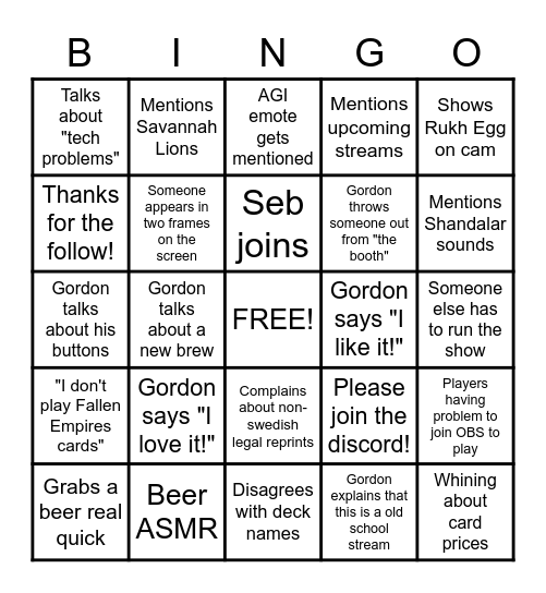 Wak-Wak Stream Bingo Card