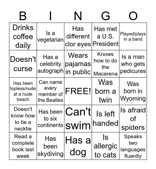 Det 1 Autograph Bingo  Bingo Card