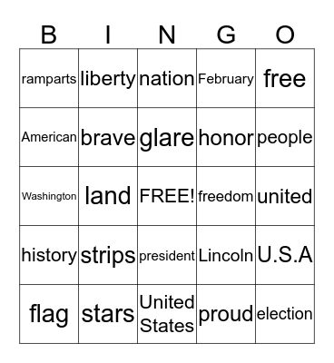 Social Studies  Bingo Card