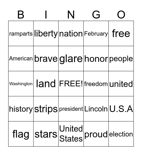 Social Studies  Bingo Card