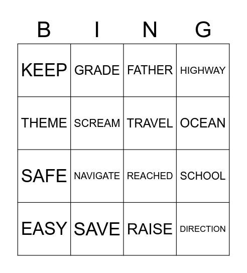 WEEK 3 SPELLING LIST: TERM 1 Bingo Card