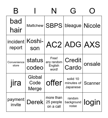 Japan! Bingo Card