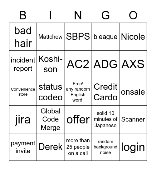 Japan! Bingo Card