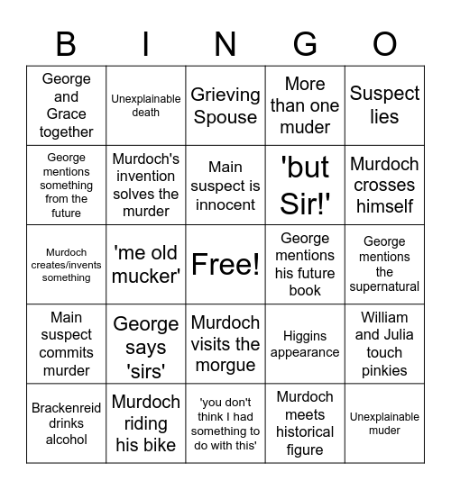 Murdoch Bingo Card