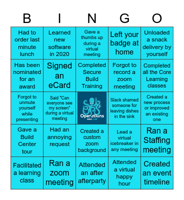 Opstravaganza Bingo Card