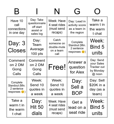 W4 TEAM ALYOUSFI Bingo Card