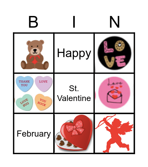 DDP Class Valentine's Day Bingo Card