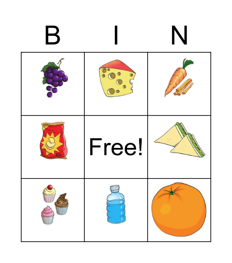 FOOD Bingo Card