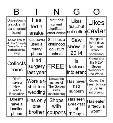 Det 1 Autograph Bingo Card