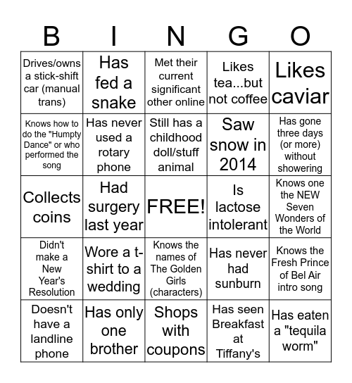 Det 1 Autograph Bingo Card