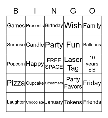 Alina's Birthday Bingo  Bingo Card