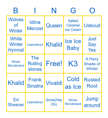 Humanoids Muziek Bingo!! Bingo Card